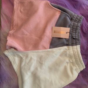 Color block misguided shorts